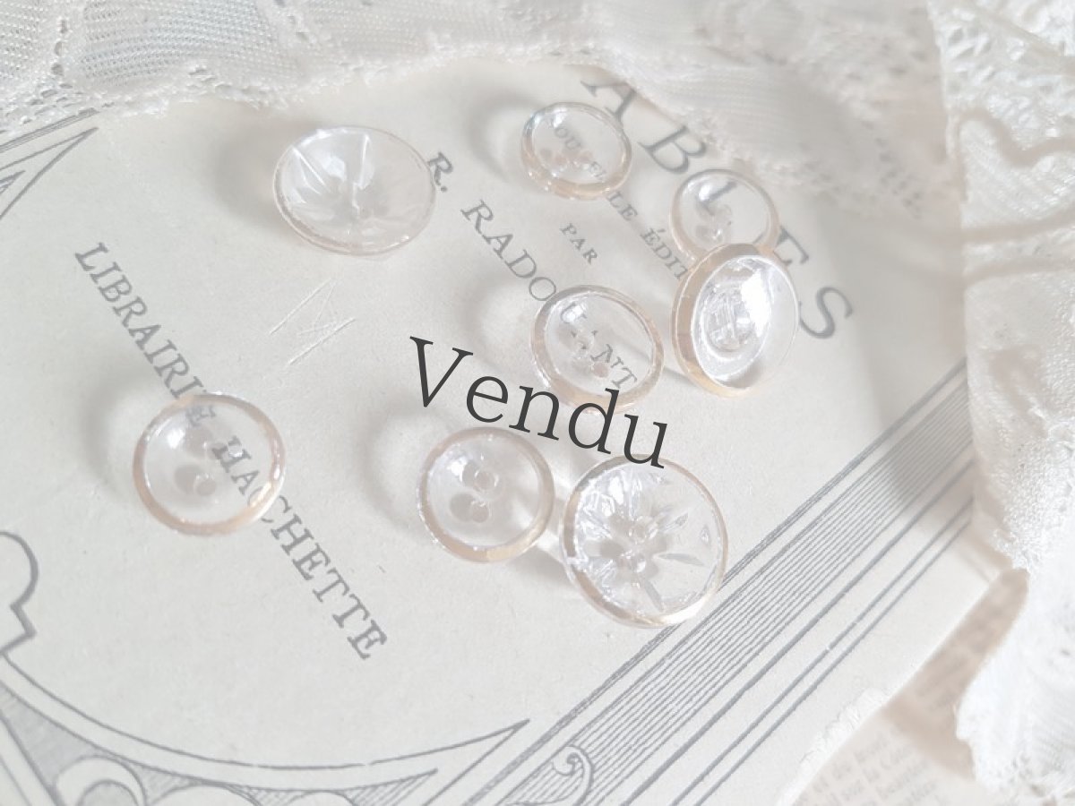 画像4: フランスアンティーク　ゴールドペイントガラスボタン　アソート (4)