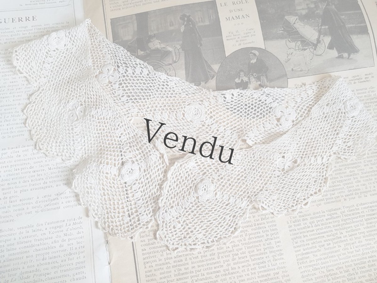 画像3: フランスアンティーク　アイリッシュクロッシェレースのつけ襟 (3)