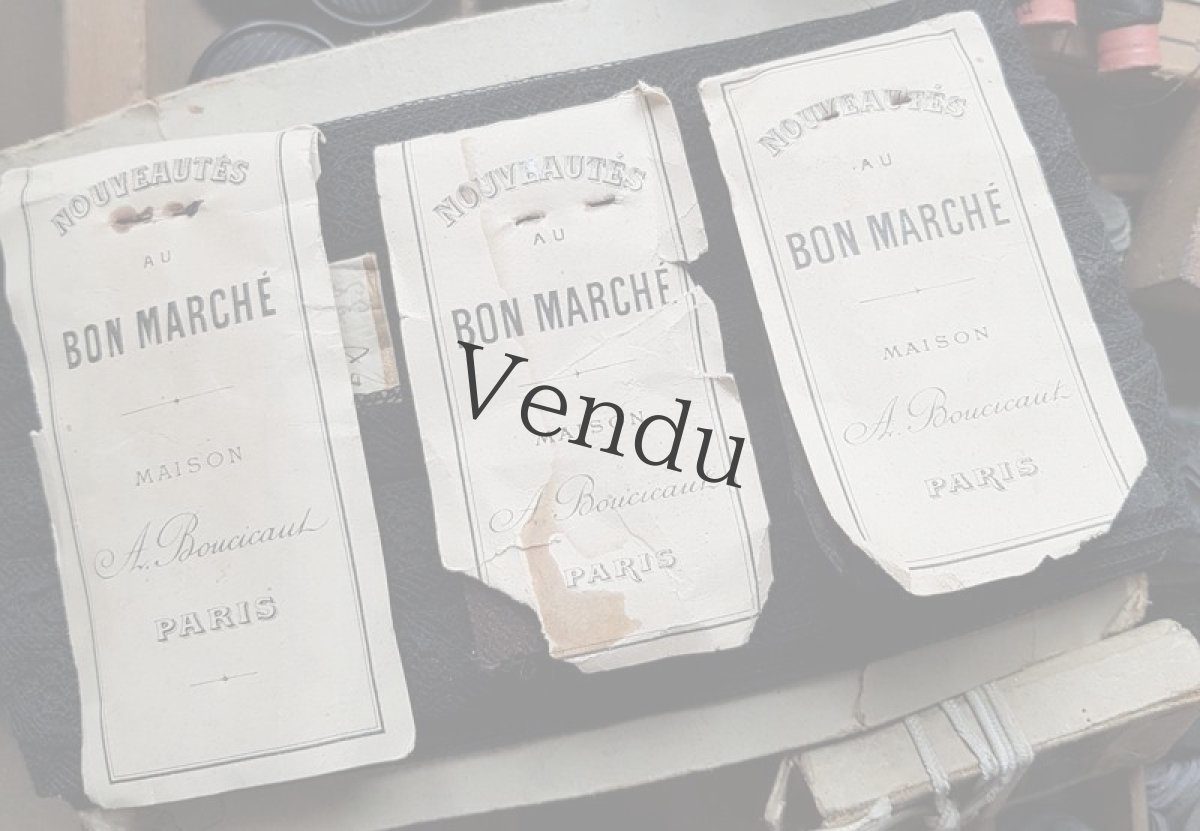 画像7: フランスアンティーク　AU BON MARCHÉの生地サンプル　3つセット (7)