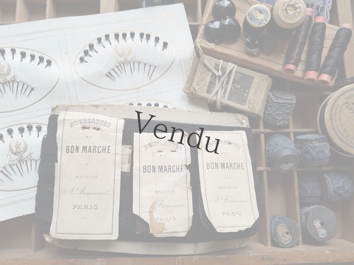 画像8: フランスアンティーク　AU BON MARCHÉの生地サンプル　3つセット (8)