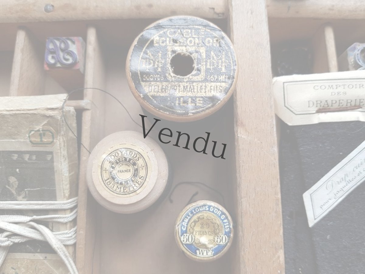 画像3: フランスアンティーク　LILLE木製ボビンノワール　３個セット (3)