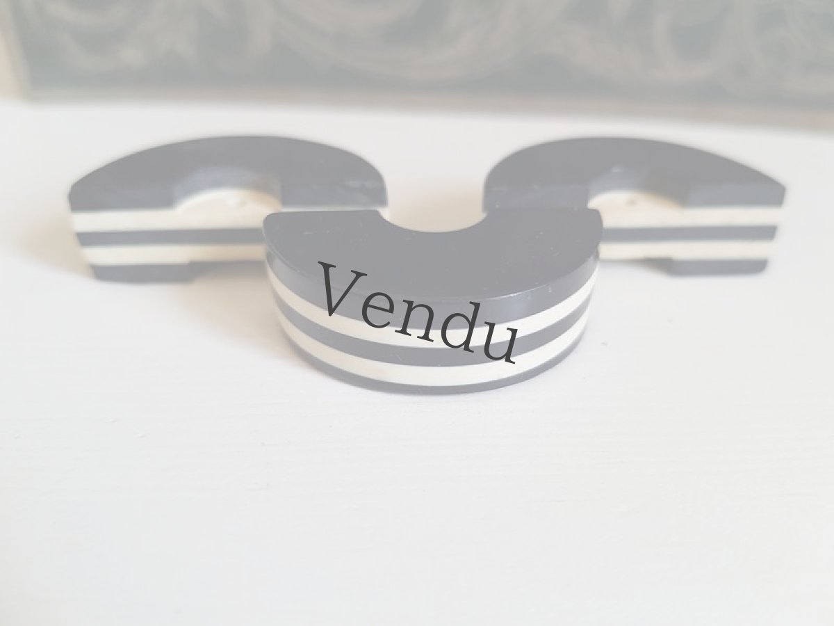 画像4: フランスアンティーク　半円形アールデコボタン 33ｍｍ　３個セット (4)