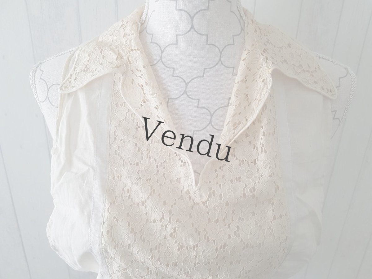 画像3: フランスヴィンテージ　ブラウスの一部《素材用》 (3)