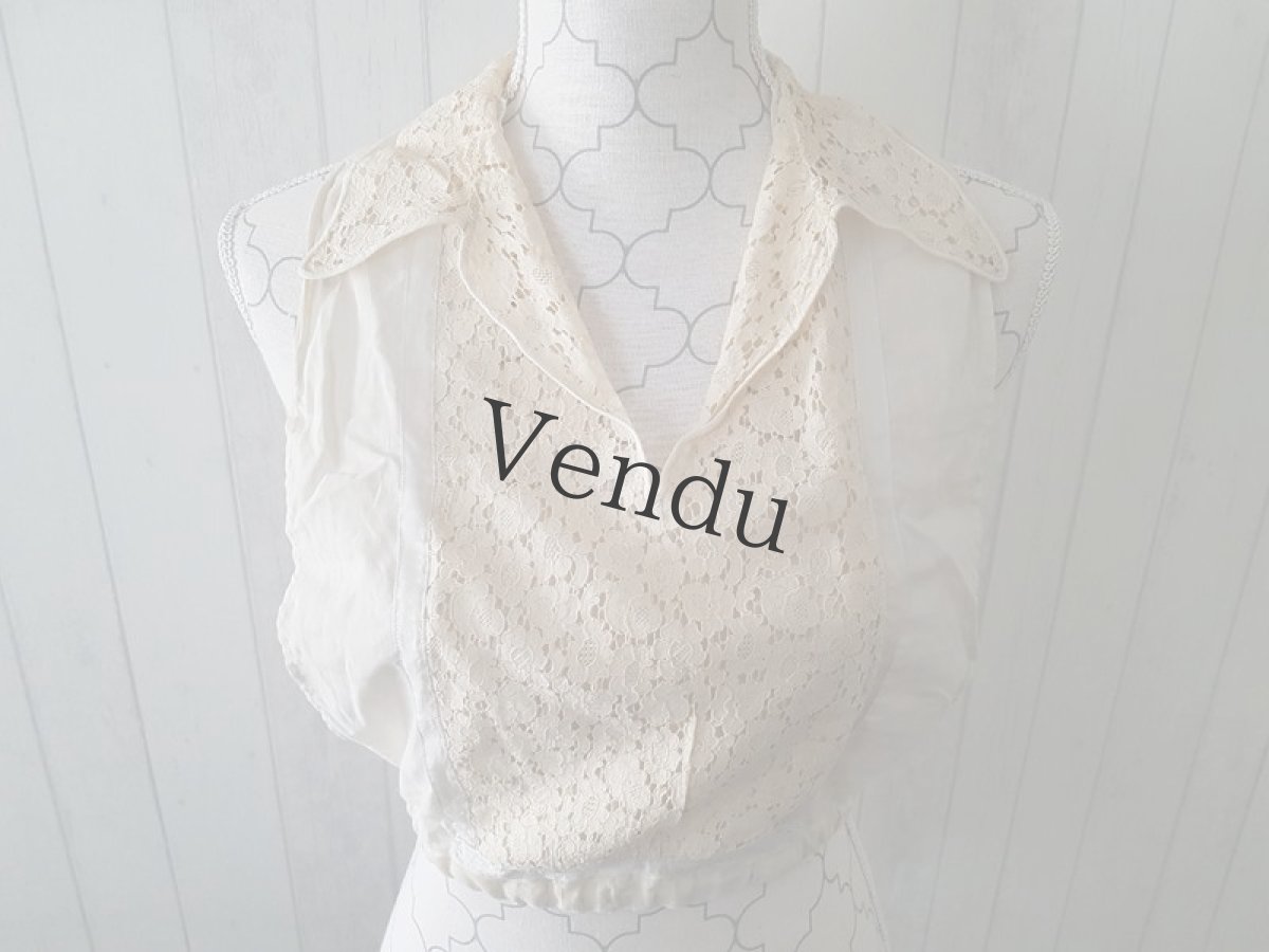 画像4: フランスヴィンテージ　ブラウスの一部《素材用》 (4)