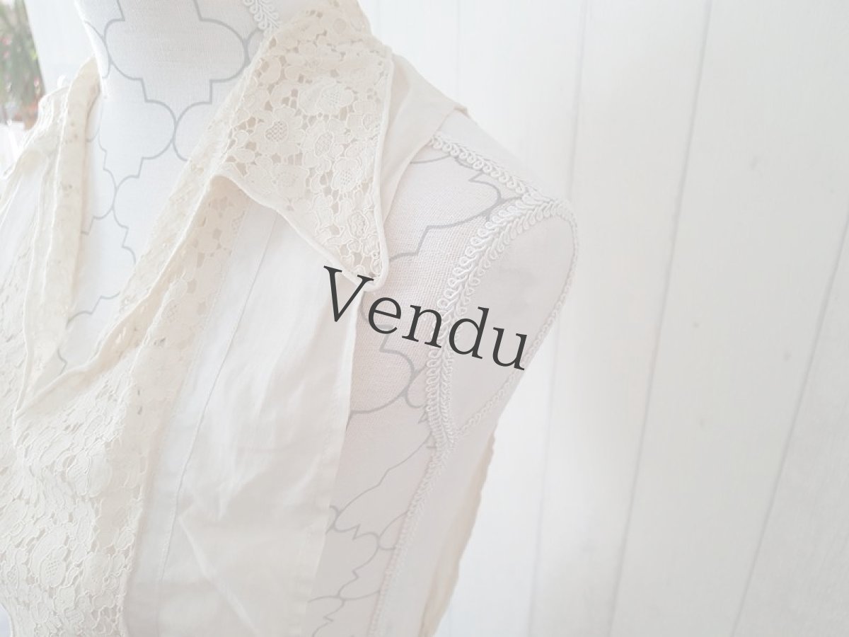 画像5: フランスヴィンテージ　ブラウスの一部《素材用》 (5)