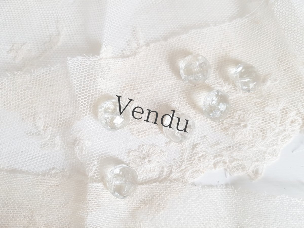 画像2: フランスアンティーク　氷の粒のようなころころガラスボタン14ｍｍ　6個セット (2)