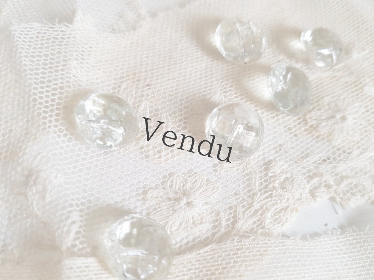 画像3: フランスアンティーク　氷の粒のようなころころガラスボタン14ｍｍ　6個セット (3)