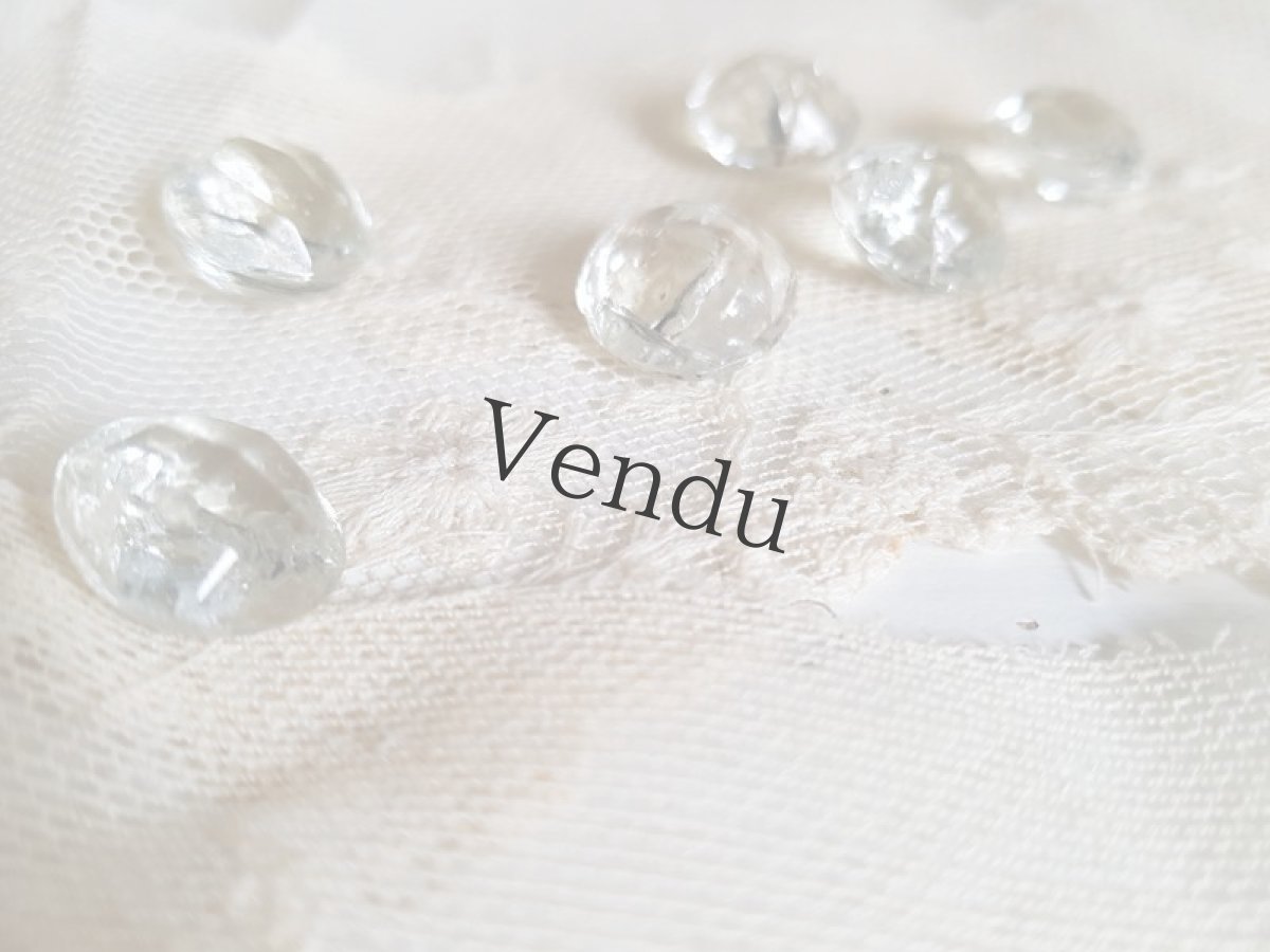 画像4: フランスアンティーク　氷の粒のようなころころガラスボタン14ｍｍ　6個セット (4)