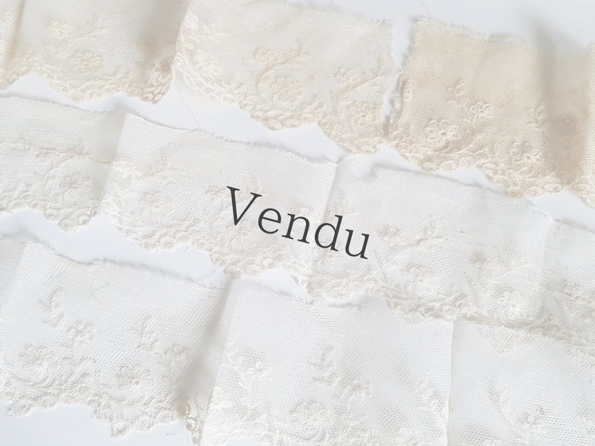 画像5: フランスアンティーク　ヴァランシエンヌレース4本セット (5)