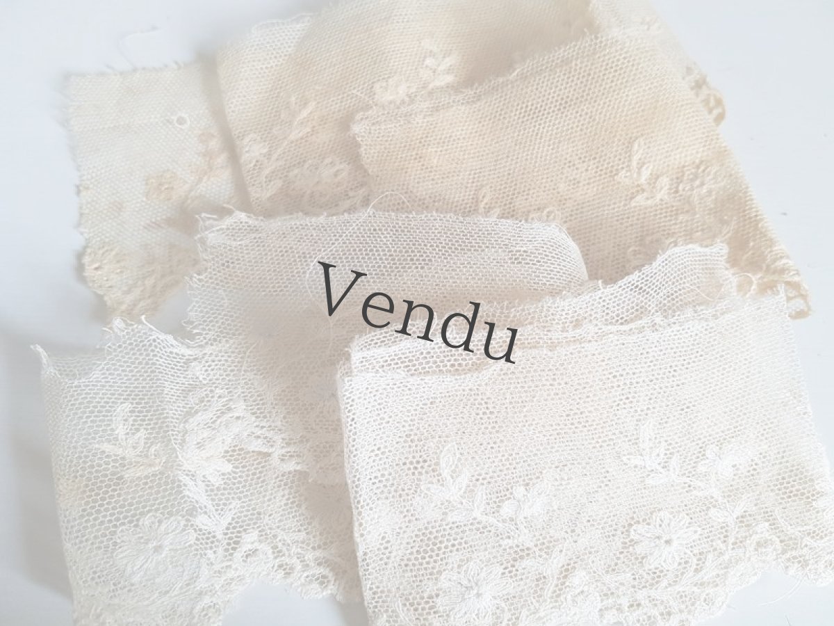 画像6: フランスアンティーク　ヴァランシエンヌレース4本セット (6)