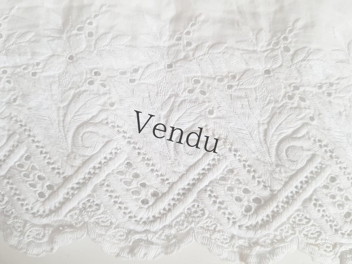 画像4: フランスアンティーク　カットワーク刺繍　大きな端切れ2種セット (4)