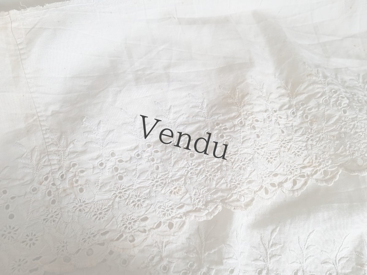 画像16: フランスアンティーク　カットワーク刺繍　大きな端切れ2種セット (16)