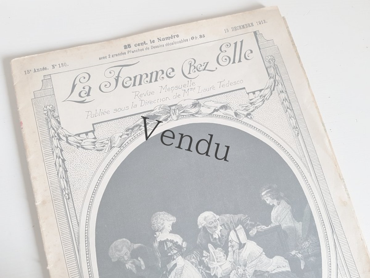 画像4: フランス 1913 Décembre 型紙付録つき女性誌 La Femme Chez Elle  (4)