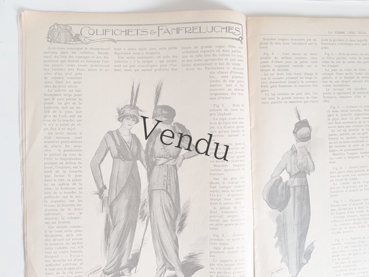 画像7: フランス 1913 Décembre 型紙付録つき女性誌 La Femme Chez Elle  (7)