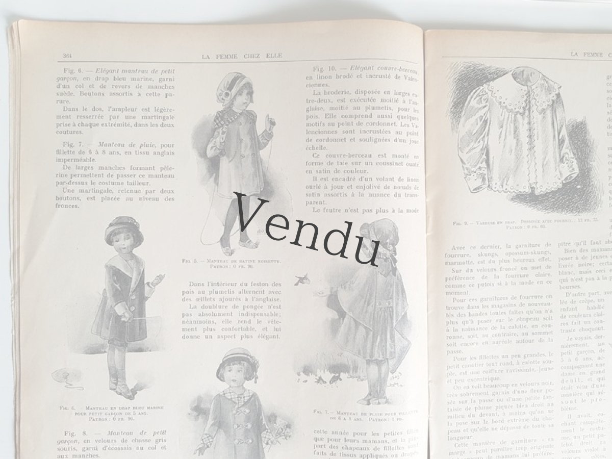 画像8: フランス 1913 Décembre 型紙付録つき女性誌 La Femme Chez Elle  (8)