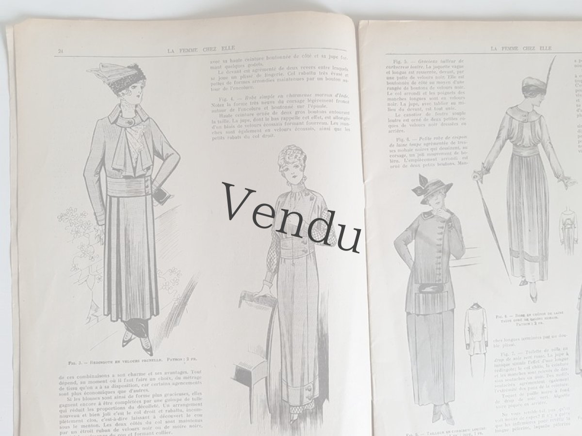 画像6: フランスアンティーク　型紙付録つき女性誌 La Femme Chez Elle 1915 Février (6)
