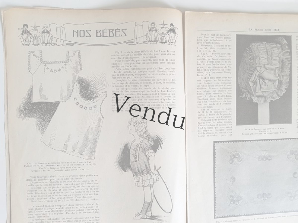 画像7: フランスアンティーク　型紙付録つき女性誌 La Femme Chez Elle 1915 Février (7)