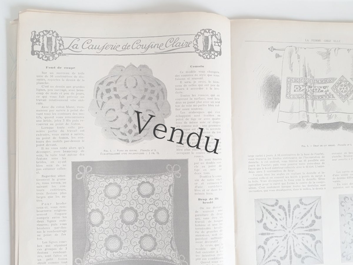 画像9: フランスアンティーク　型紙付録つき女性誌 La Femme Chez Elle 1915 Février (9)