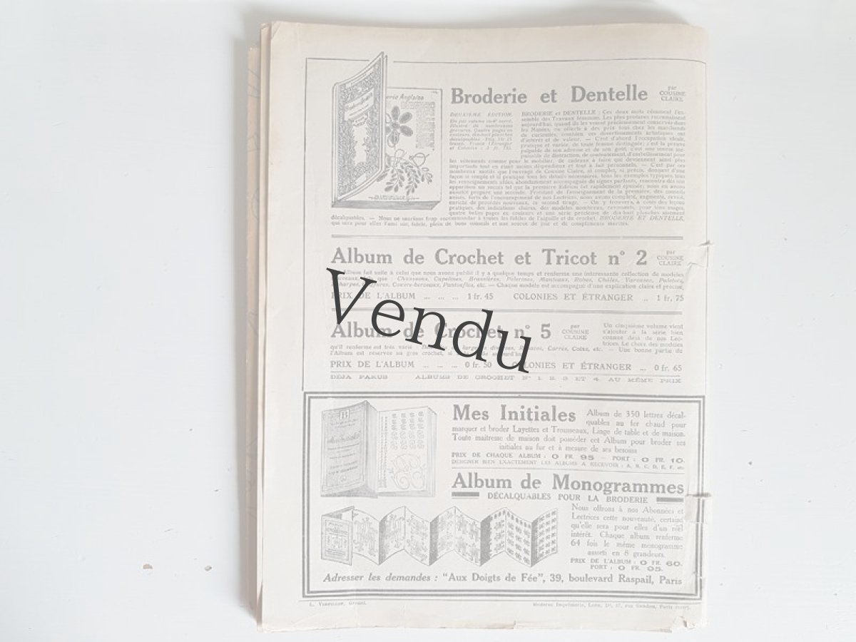 画像12: フランスアンティーク　型紙付録つき女性誌 La Femme Chez Elle 1915 Février (12)