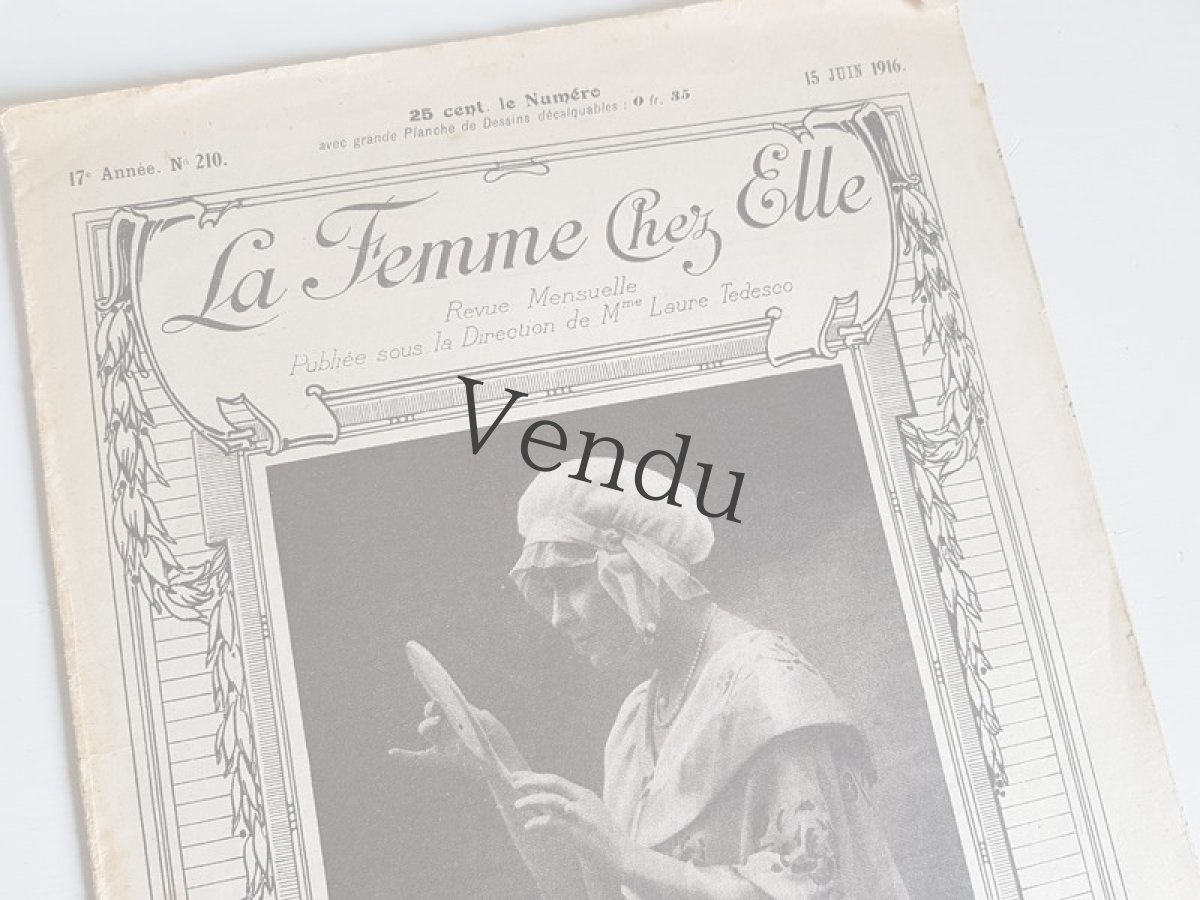 画像3: フランスアンティーク 型紙付録つき女性誌 La Femme Chez Elle 1916 Juin (3)