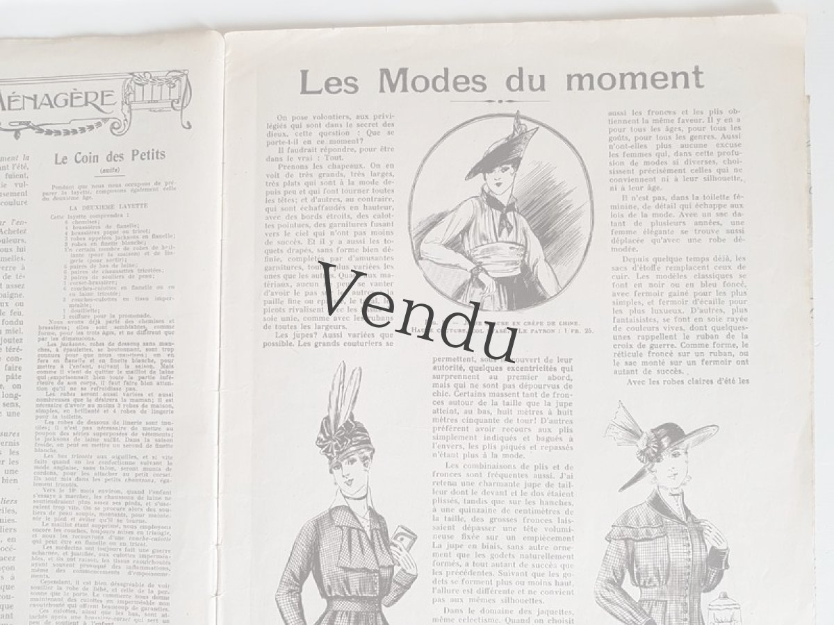 画像5: フランスアンティーク 型紙付録つき女性誌 La Femme Chez Elle 1916 Juin (5)