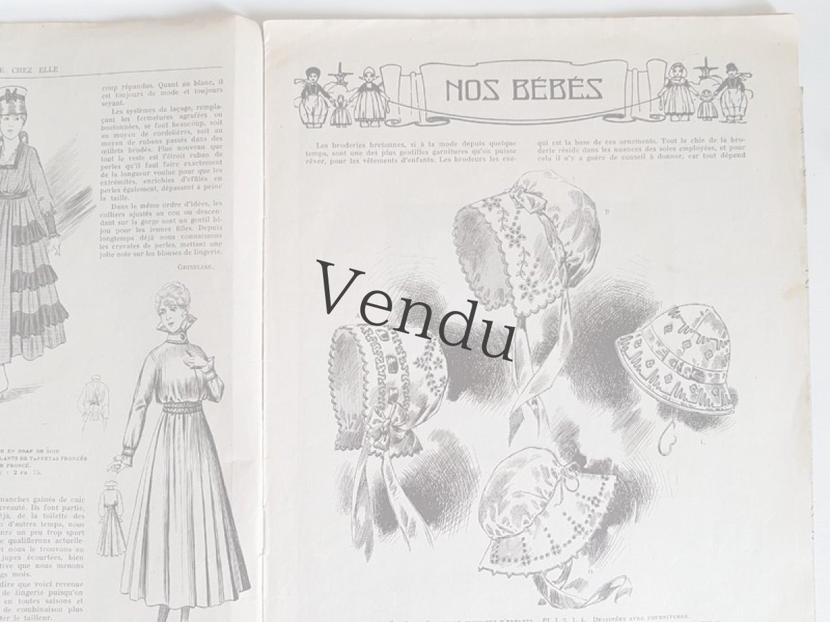 画像6: フランスアンティーク 型紙付録つき女性誌 La Femme Chez Elle 1916 Juin (6)