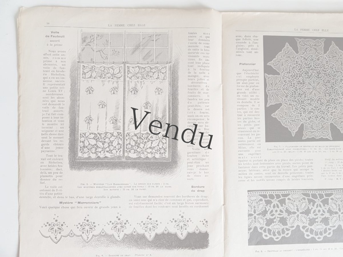 画像9: フランスアンティーク 型紙付録つき女性誌 La Femme Chez Elle 1916 Juin (9)
