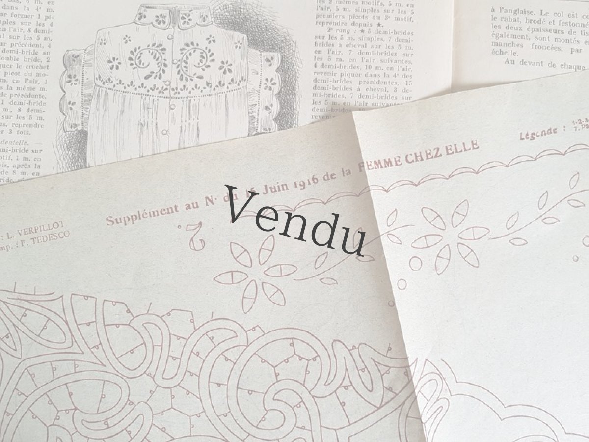 画像10: フランスアンティーク 型紙付録つき女性誌 La Femme Chez Elle 1916 Juin (10)