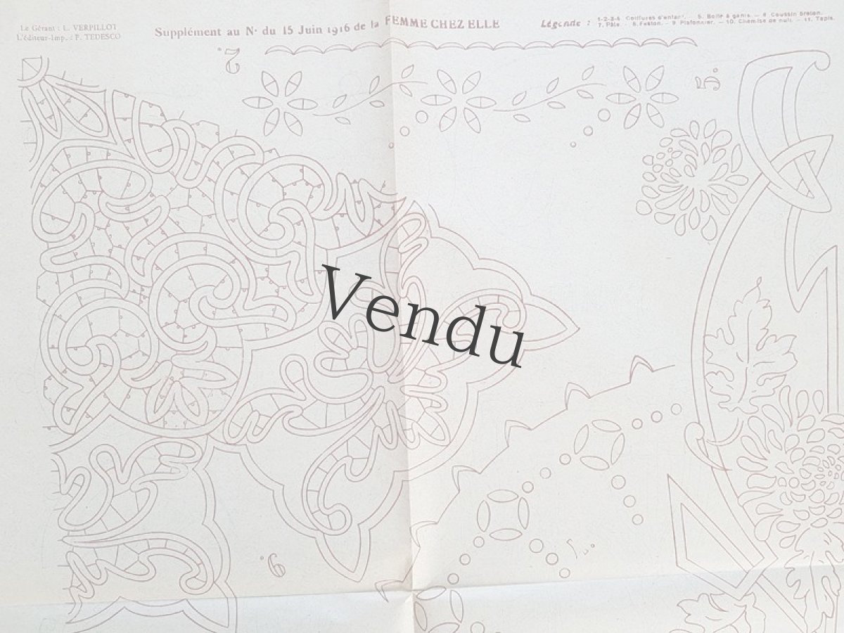 画像14: フランスアンティーク 型紙付録つき女性誌 La Femme Chez Elle 1916 Juin (14)