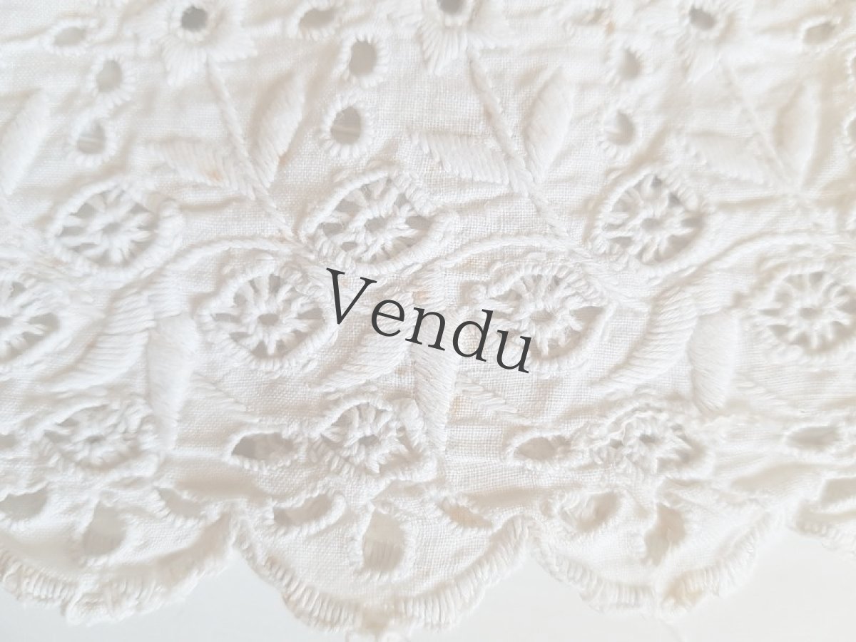 画像15: フランスアンティーク　カットワーク刺繍　大きな端切れ2種セット (15)