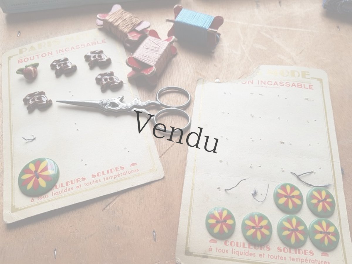 画像6: フランスヴィンテージ　レトロなボタンシート (6)