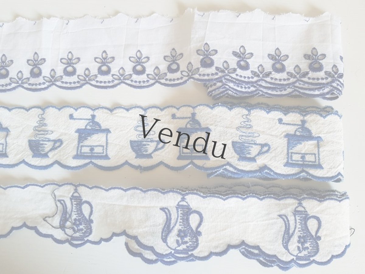 画像6: フランスヴィンテージ　素朴なポット柄刺繍リボントリム (6)