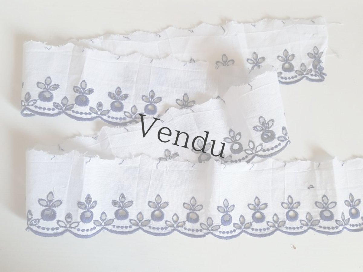 画像4: フランスヴィンテージ　植物柄刺繍リボントリム (4)