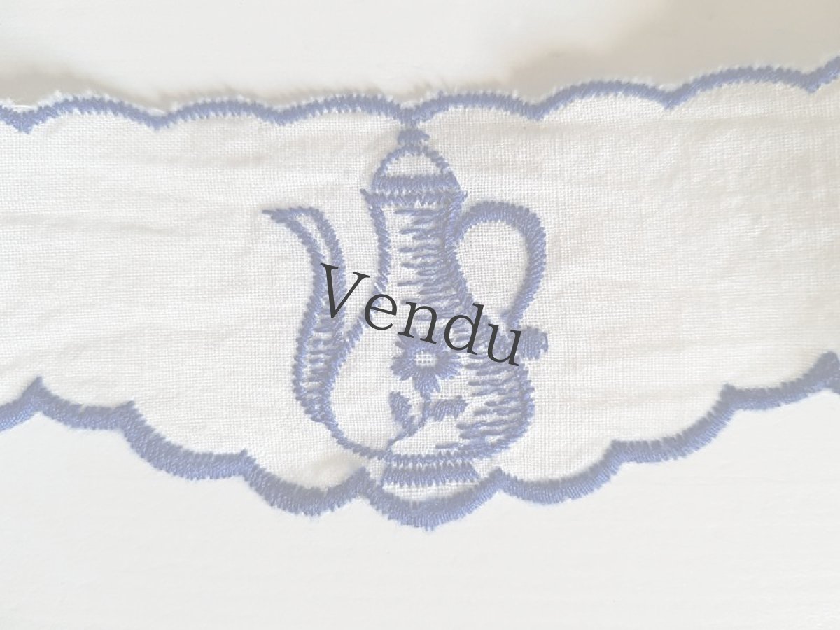 画像4: フランスヴィンテージ　素朴なポット柄刺繍リボントリム (4)