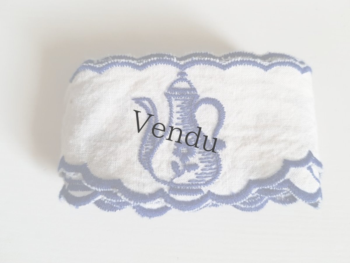 画像5: フランスヴィンテージ　素朴なポット柄刺繍リボントリム (5)