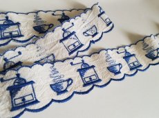 画像4: フランスヴィンテージ　珈琲柄刺繍リボントリム (4)