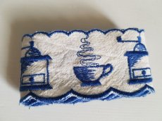 画像5: フランスヴィンテージ　珈琲柄刺繍リボントリム (5)