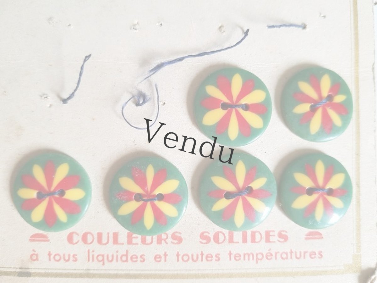 画像3: フランスヴィンテージ　レトロなボタンシート (3)