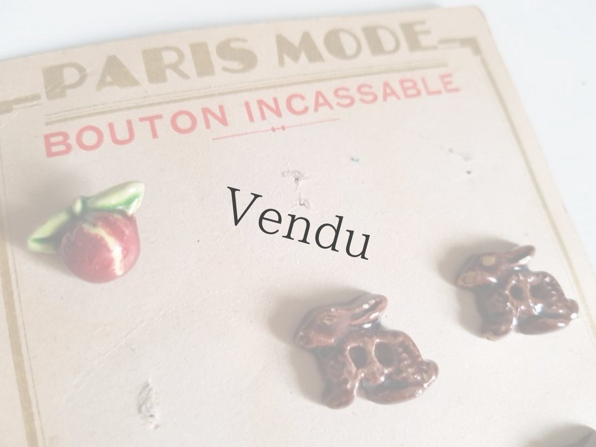 画像3: フランスヴィンテージ　陶器のボタン果実と兎 (3)
