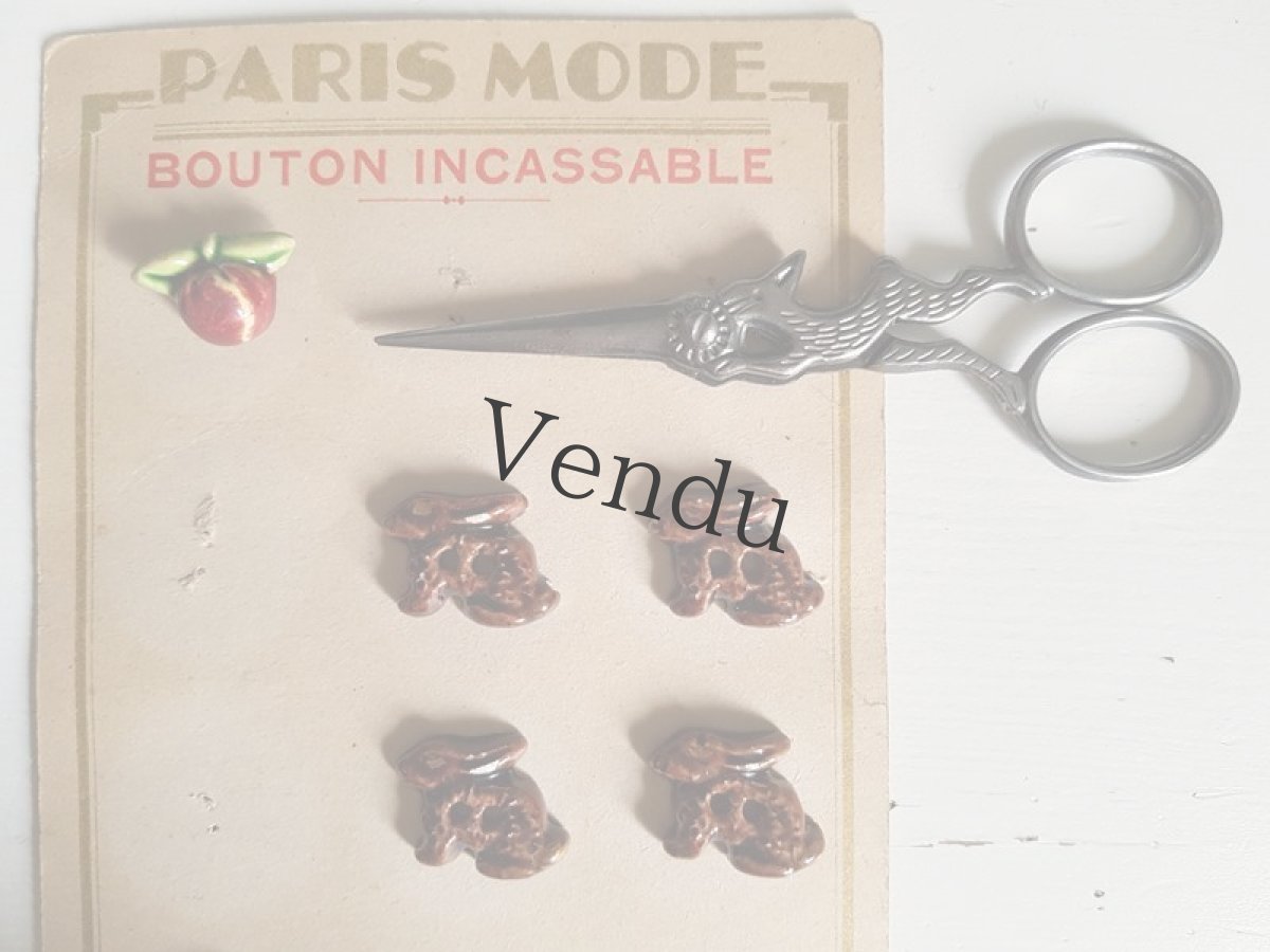 画像6: フランスヴィンテージ　野うさぎの手芸はさみ (6)