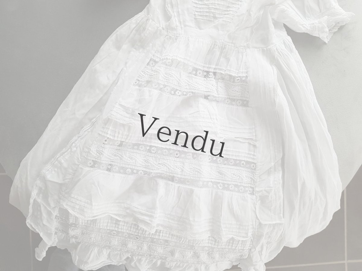 画像4: フランスアンティーク　べべ　バテム(洗礼式）ローブ (4)