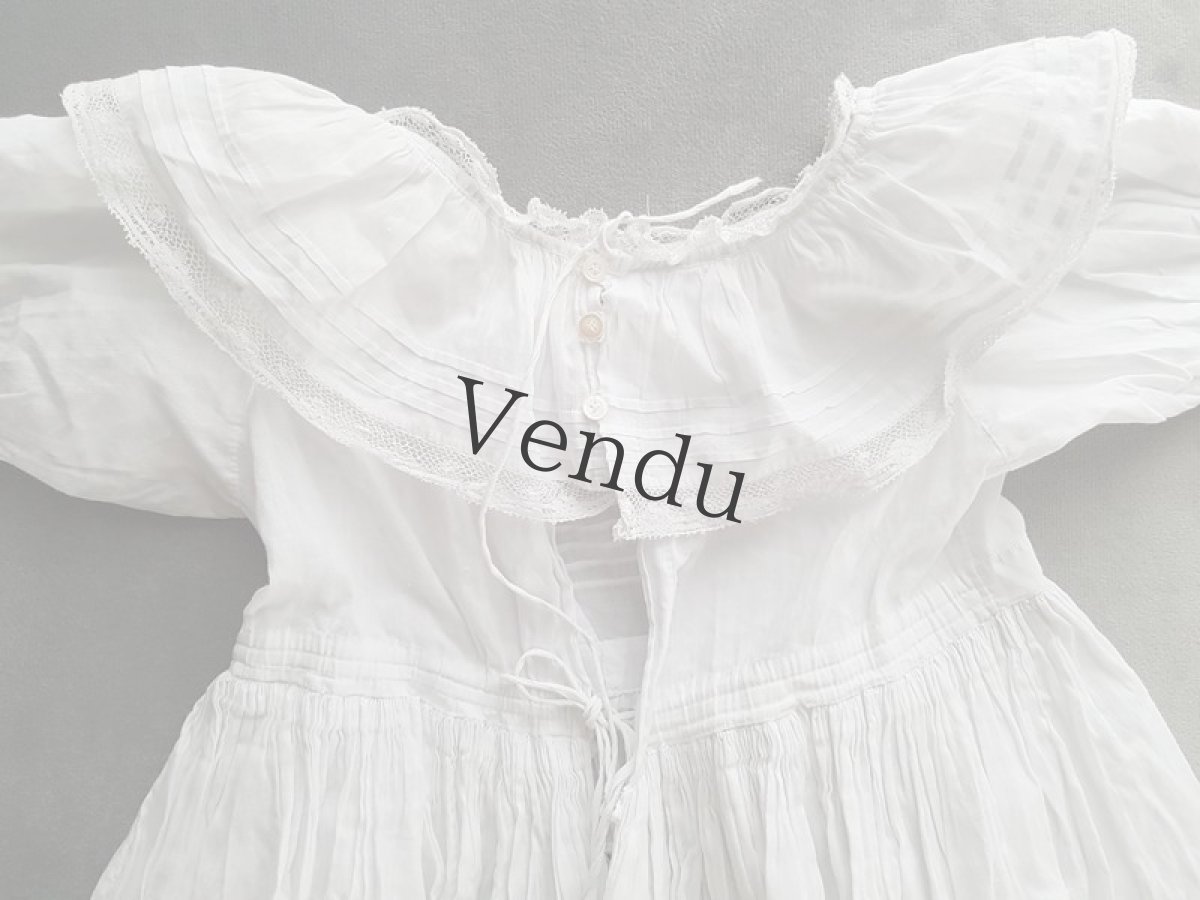 画像8: フランスアンティーク　べべ　バテム(洗礼式）ローブ (8)