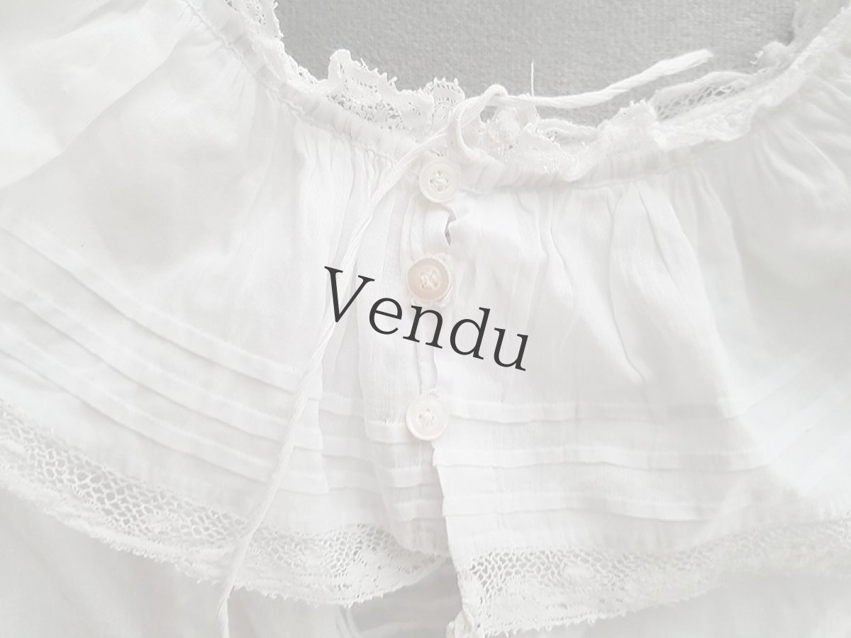 画像9: フランスアンティーク　べべ　バテム(洗礼式）ローブ (9)