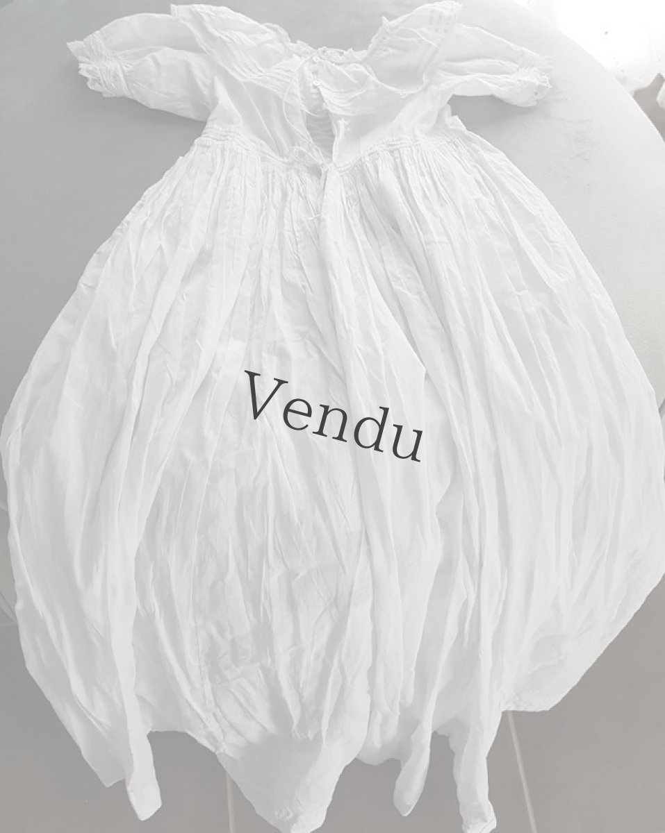 画像7: フランスアンティーク　べべ　バテム(洗礼式）ローブ (7)