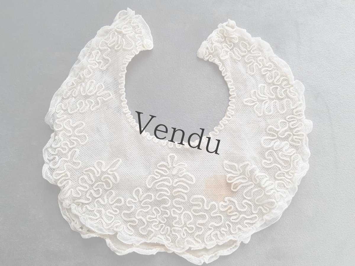 画像7: フランス 1910年代  コード刺繍のボネとバボワール (7)