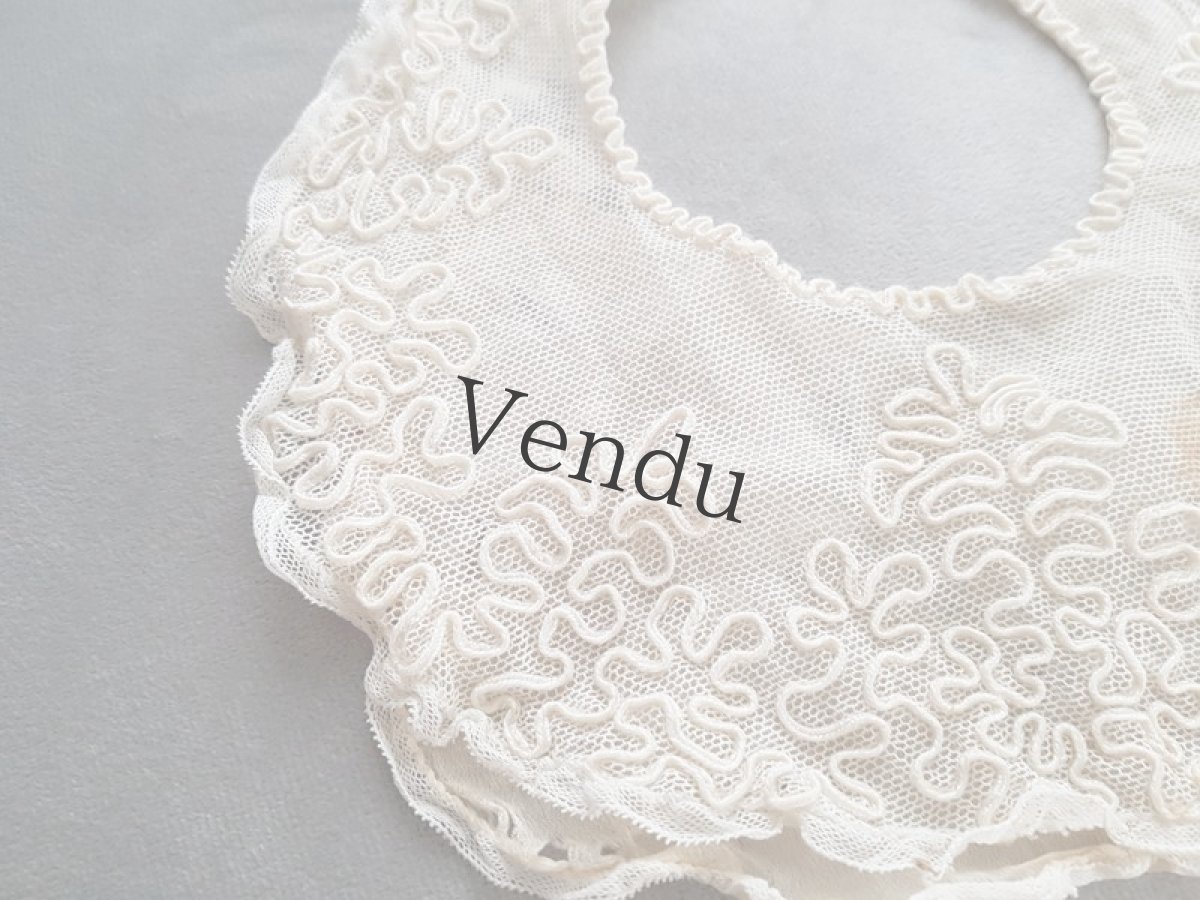 画像6: フランス 1910年代  コード刺繍のボネとバボワール (6)