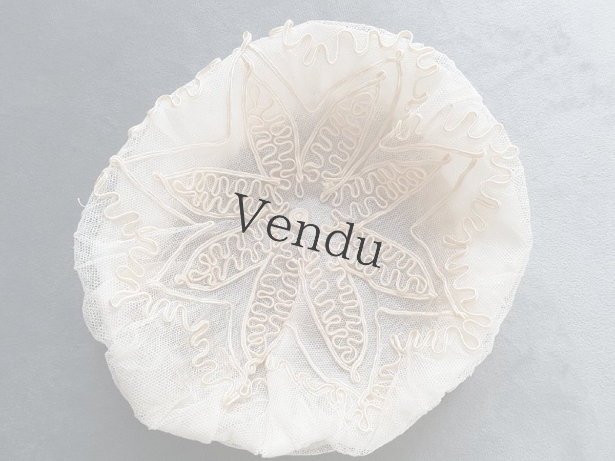 画像5: フランス 1910年代  コード刺繍のボネとバボワール (5)