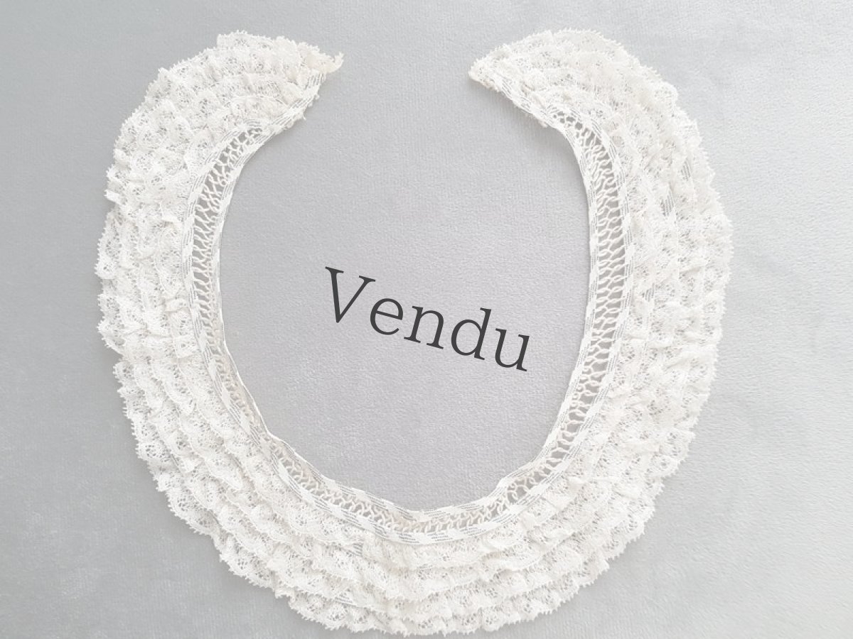 画像6: フランスヴィンテージ　リボンとレースのつけ襟 (6)