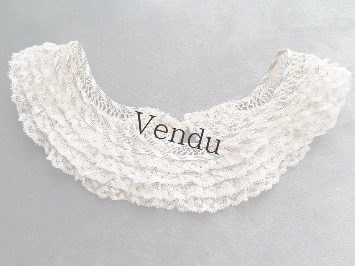 画像4: フランスヴィンテージ　リボンとレースのつけ襟 (4)