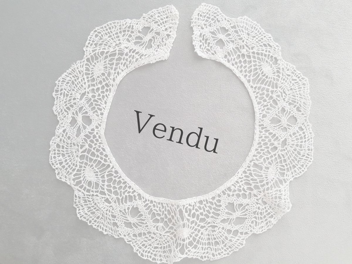 画像7: フランス　手編みボビンレースのつけ襟 (7)